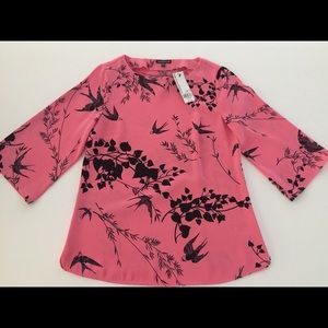 NEW WAREHOUSE UK Oriental Floral Print Blouse Top